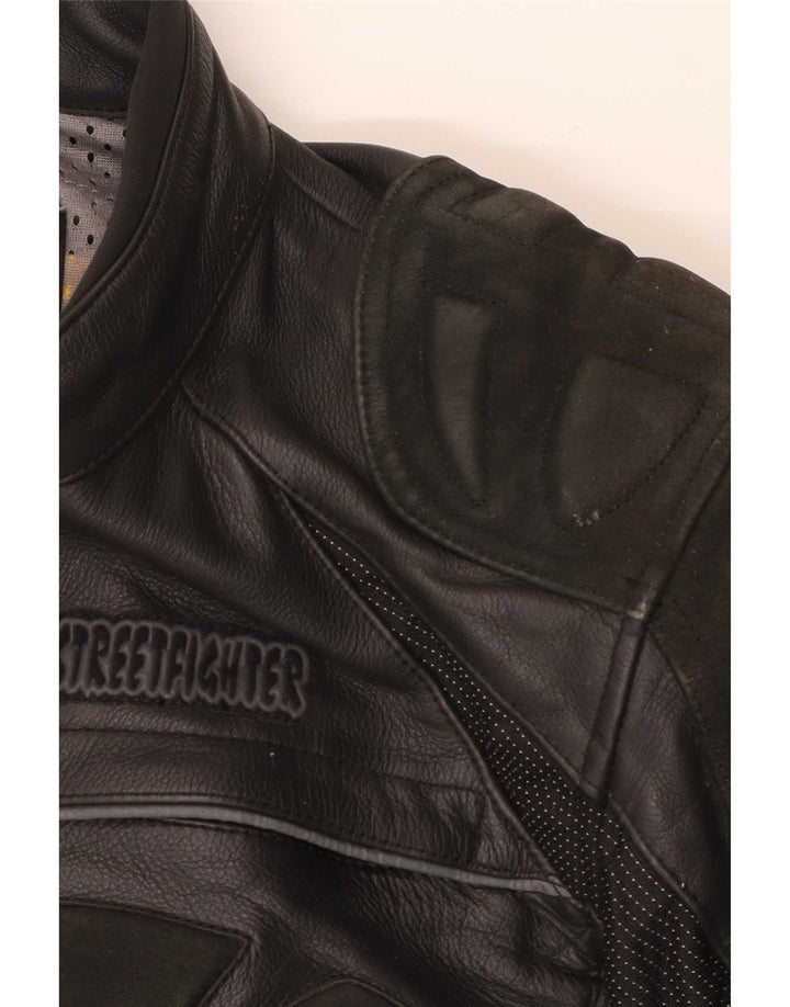 Streetfighter Herren Leder Racer Jacke IT 48 Medium Schwarz