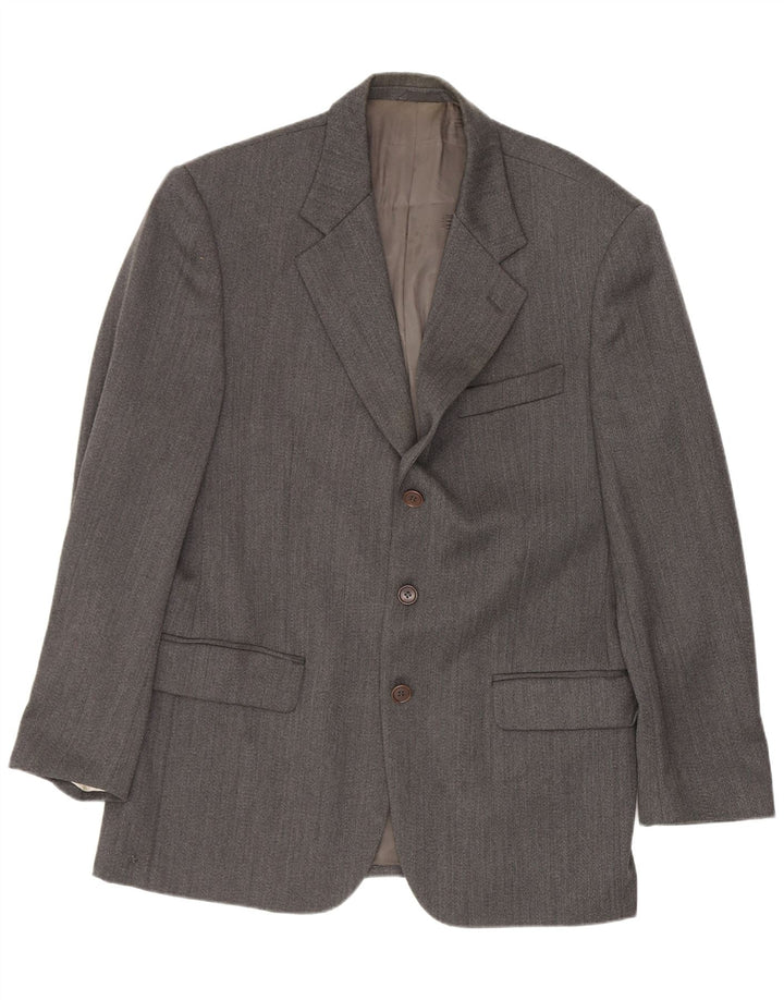 Ferre Herren-Blazer mit 3 Knöpfen, IT 50, große graue Schurwolle