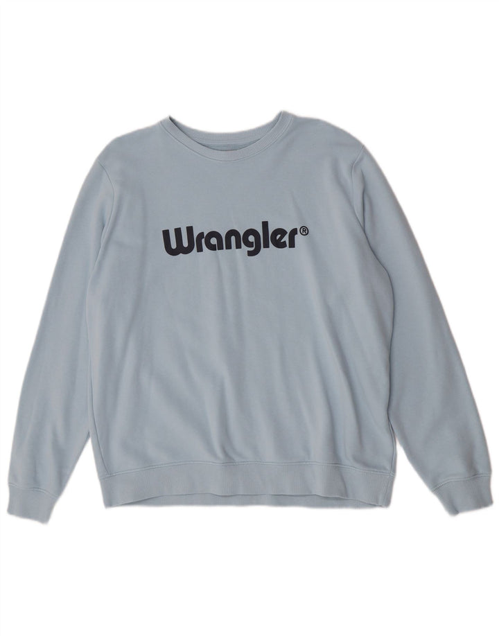 Wrangler Womens Graphic Sweatshirt Pullover UK 16 Large Blaue Baumwolle