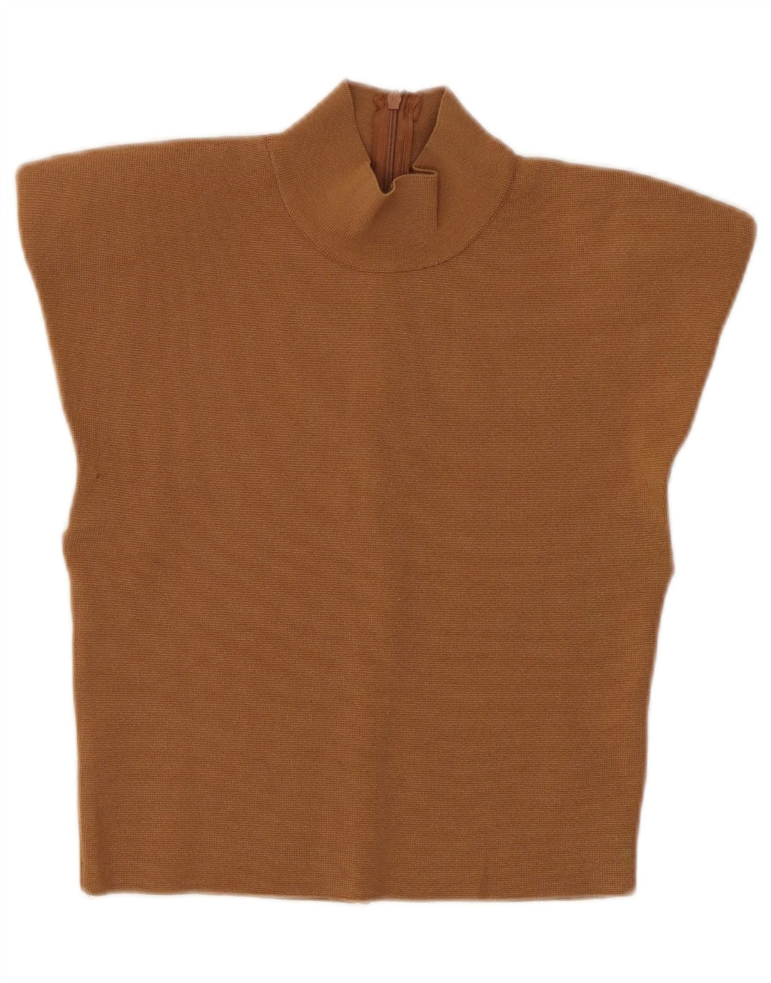 Zara Damen Crop Bluse Top UK 8 Small Braune Viskose