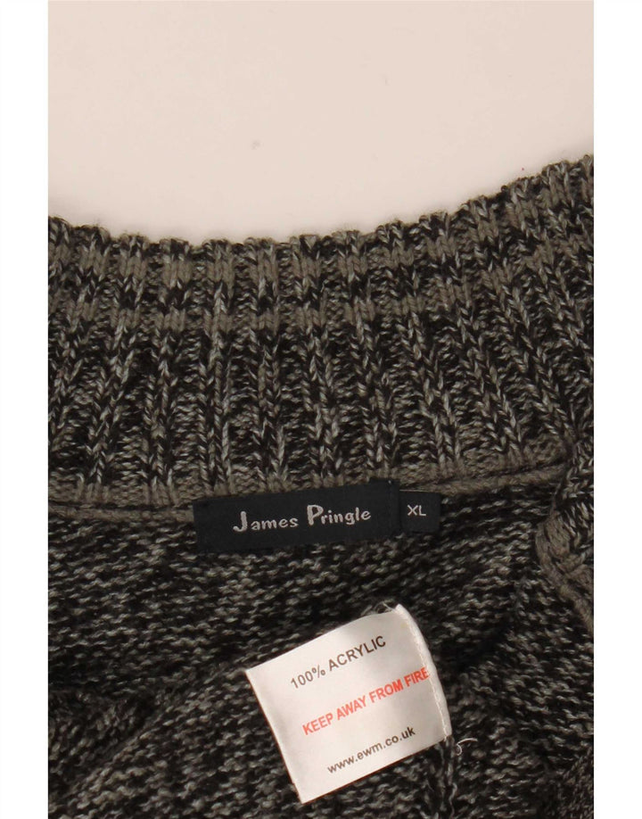 James Pringle Herren-Strickjacke, XL, grau geflecktes Acryl