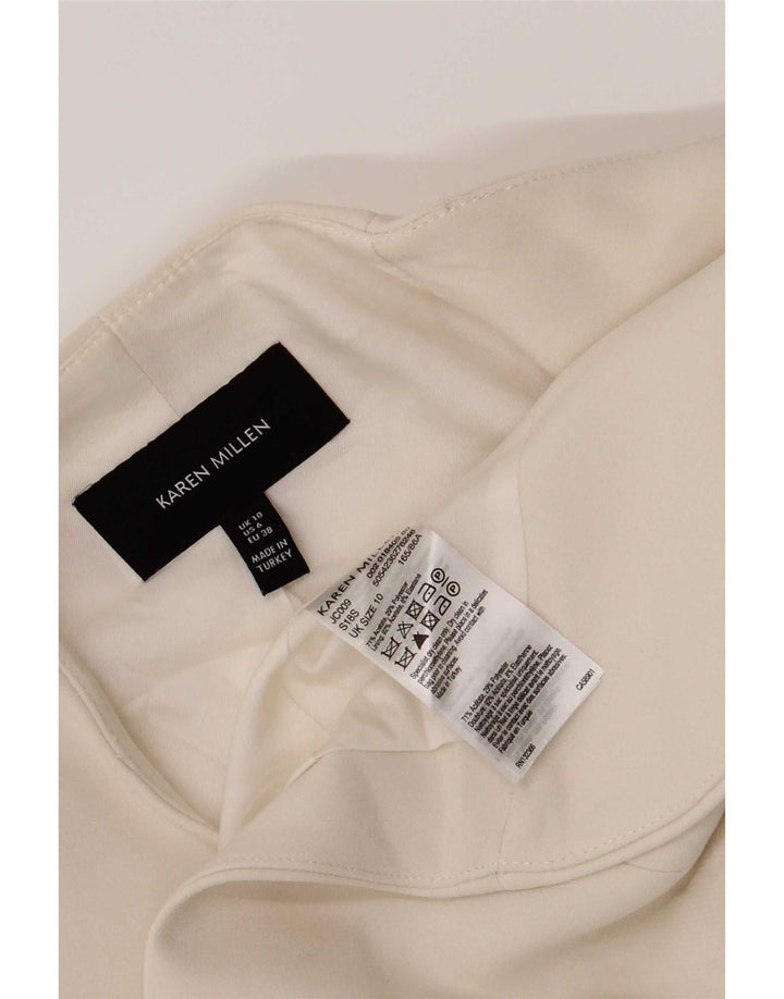 Karen Millen Womens Open Bolero Jacke UK 10 Small Weiß Acetat