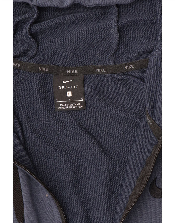 Nike Herren Dri Fit Zip Hoodie Pullover Large Marineblau