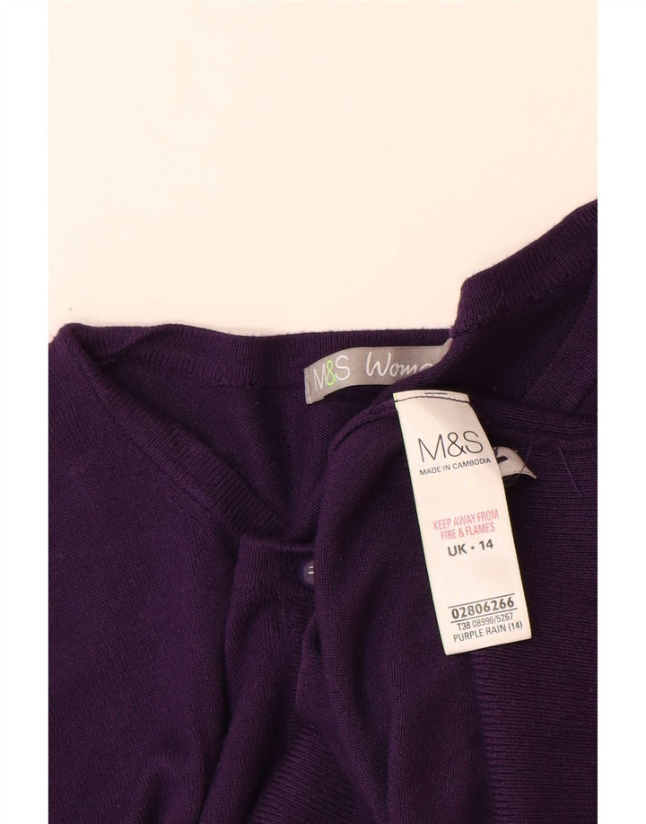 Marks & Spencer Damen-Cardigan-Pullover UK 14 Mittelviolette Viskose