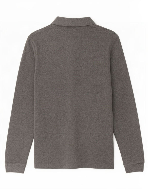 Lyle & Scott Herren-Langarm-Poloshirt, große graue Baumwolle