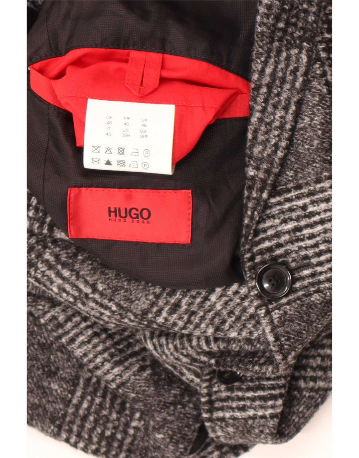 Hugo Boss Herren-Blazer mit 2 Knöpfen, EU 46, klein, grau kariert, Polyacryl