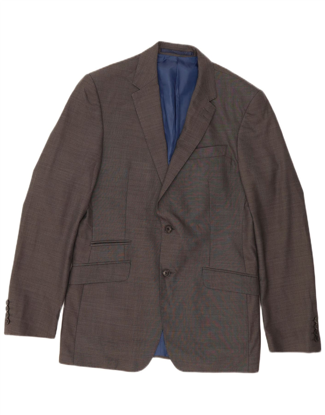 Marks & Spencer Herren-Blazer mit 2 Knöpfen, EU 48, mittelgraues Polyester