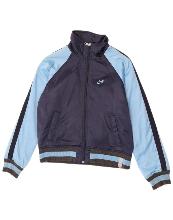 Nike Damen Bomberjacke UK 10/12 Medium Marineblau Colourblock Sports