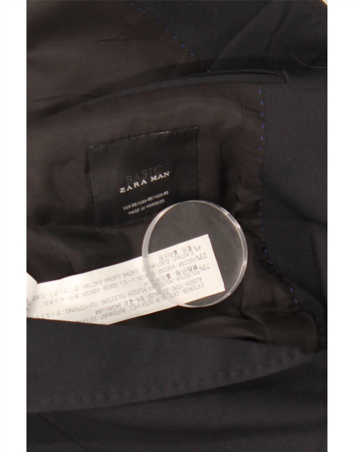 Zara Herren-Blazerjacke mit 2 Knöpfen, EU 50, mittelmarineblau, Polyester