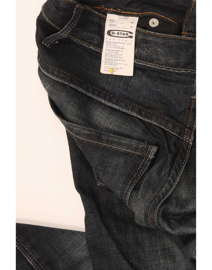 G-Star Damen Bootcut-Jeans W25 L29 Marineblaue Colourblock-Baumwolle