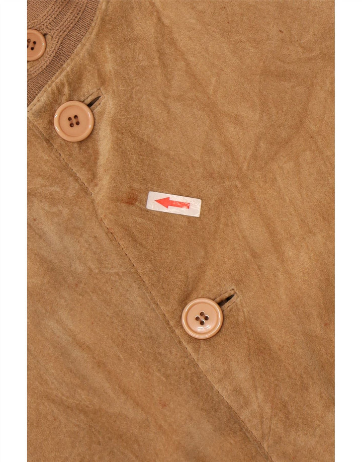 Vintage Herren Wildleder Bomberjacke EU 48 Medium Beige Leder