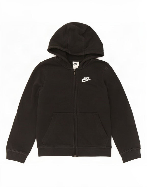 Nike Mädchen-Kapuzenpullover mit Reißverschluss, 8–9 Jahre, Größe S, Schwarz, Baumwolle