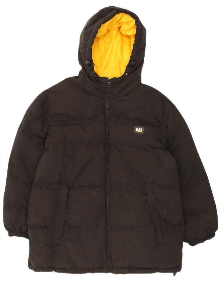 Caterpillar Herren-Jacke mit Kapuze, gepolstert, UK 38, Mittelschwarz, Polyester