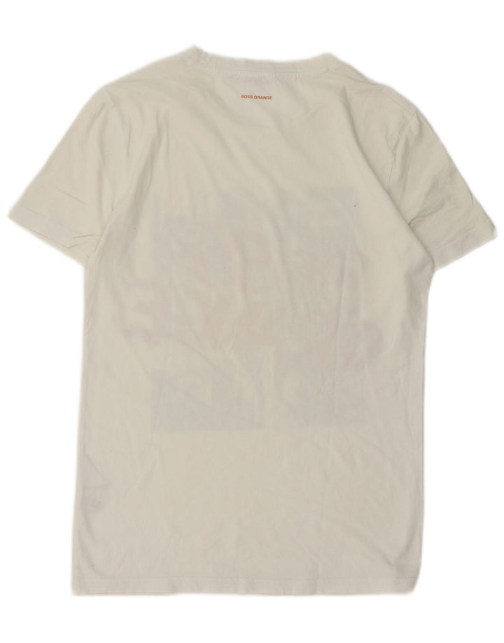 HUGO BOSS Herren-T-Shirt mit Grafik, Größe S, weiße Baumwolle