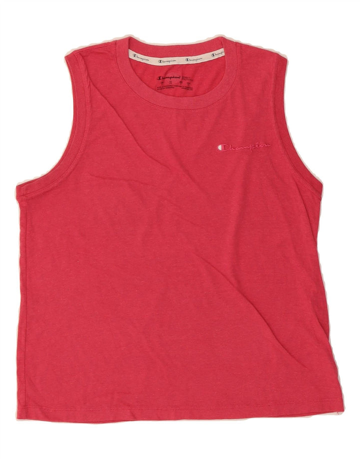 CHAMPION Womens Vest Top UK 14 Large Pink Polyester Vintage Champion and Second-Hand Champion from Messina Hembry 