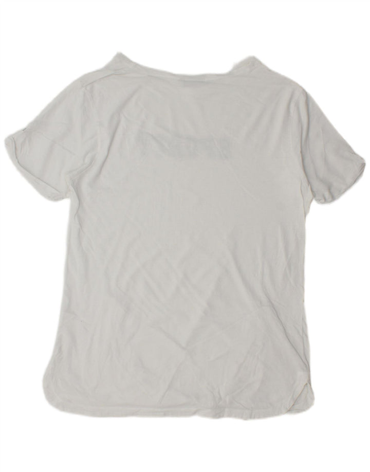 Ellesse Damen Grafik T-Shirt Top UK 18 XL Weiß