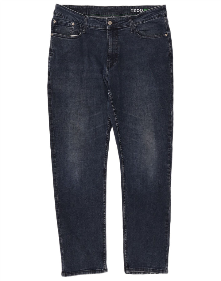 Izod Herren Straight Jeans W38 L32 Blaue Baumwolle