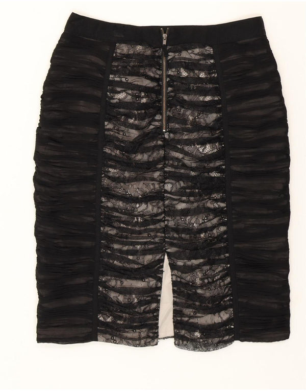 COAST Damen Spitzen-Bleistiftrock UK 10 Small W28 Schwarz Polyester