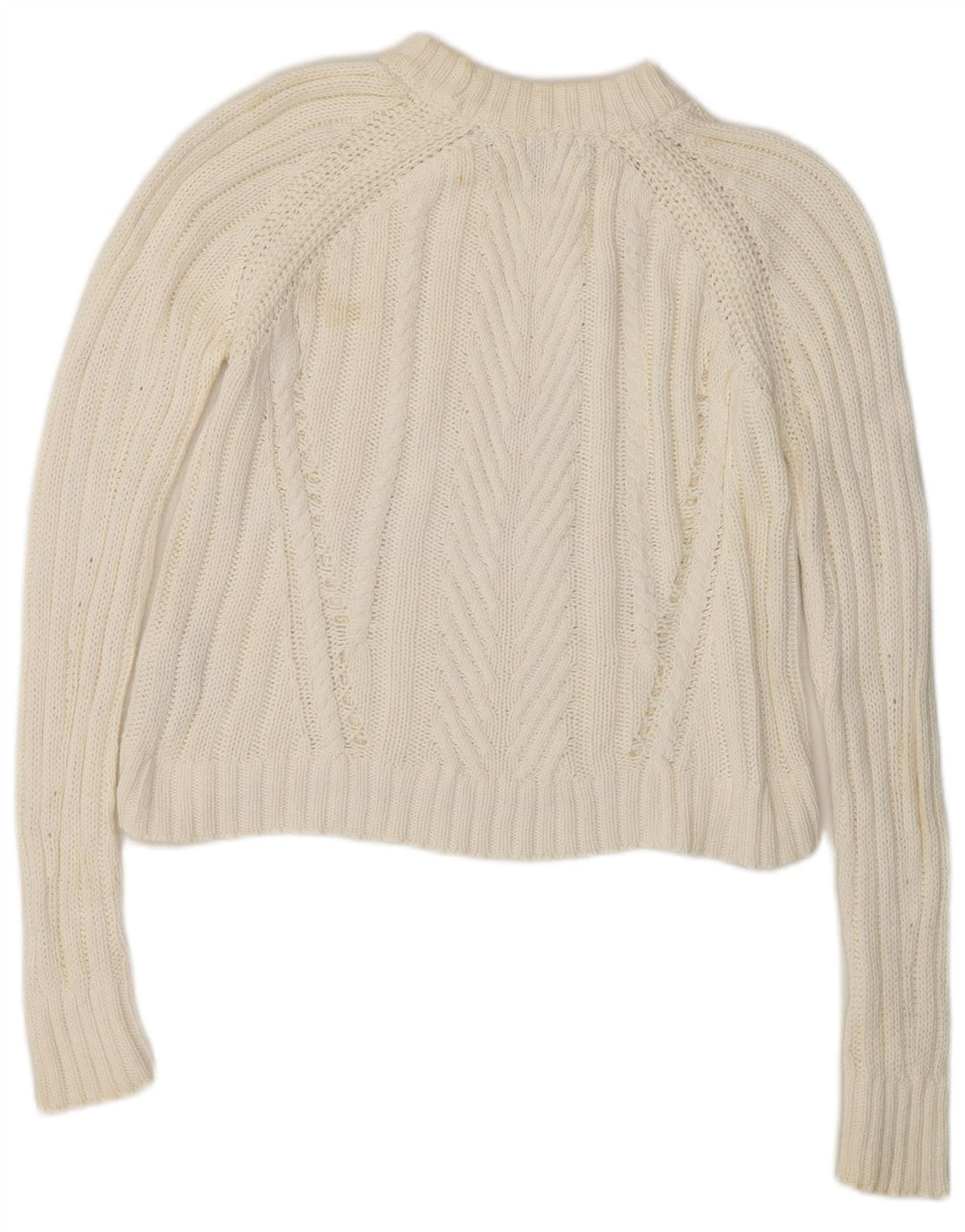 Zara Damen Crop Oversized Rollkragenpullover Pullover UK 10 Small Weiß