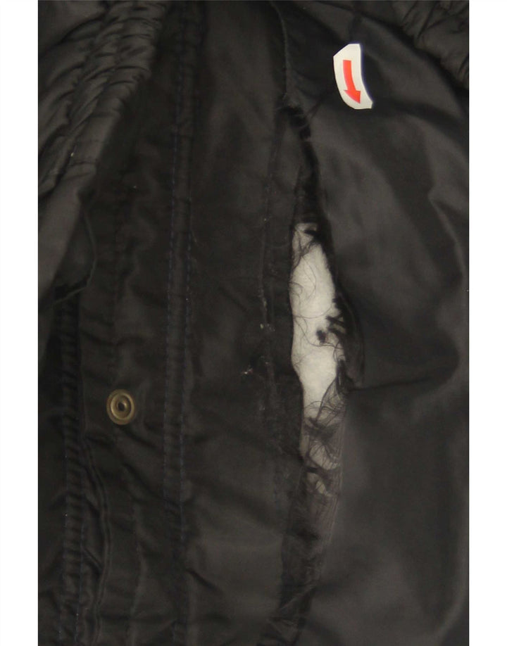 Vintage Herren Wattierte Weste UK 38 Medium Schwarz Polyester