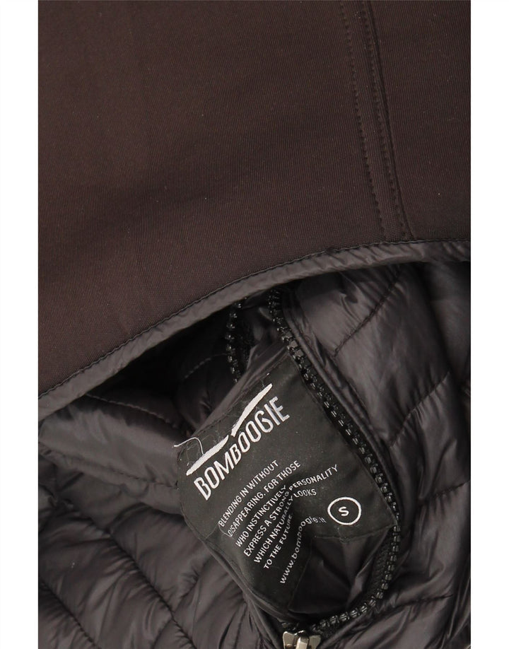 Bomboogie Herren-Bomberjacke mit Kapuze, wattiert, Gr. 36, Größe S, Schwarz, Polyester