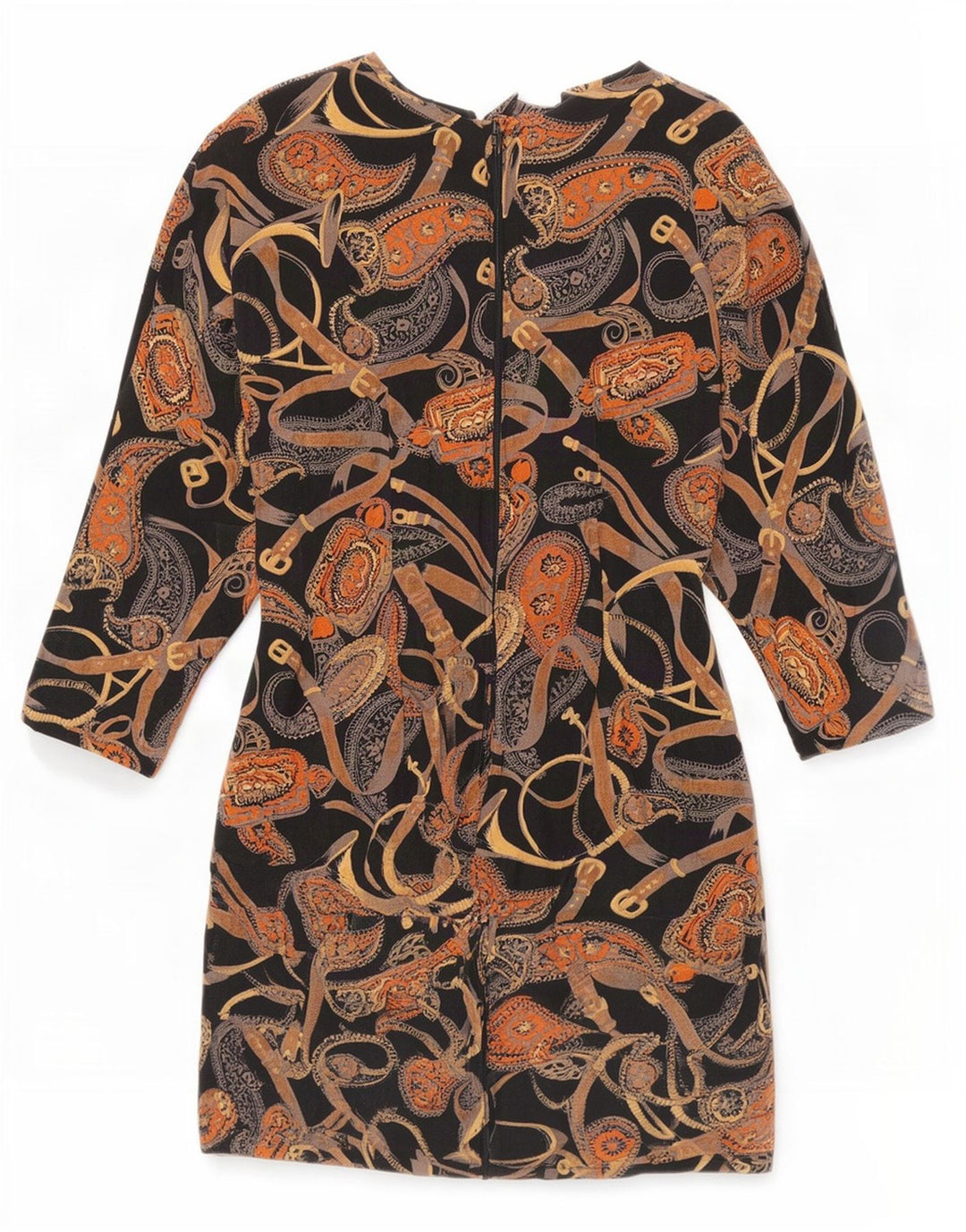 Perceptions Damen-Etuikleid mit 3/4-Ärmeln, Größe S, Schwarz, Paisleymuster