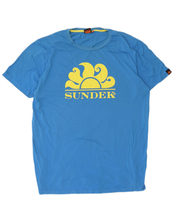 Sundek Herren-T-Shirt mit Grafik, groß, aus blauer Baumwolle