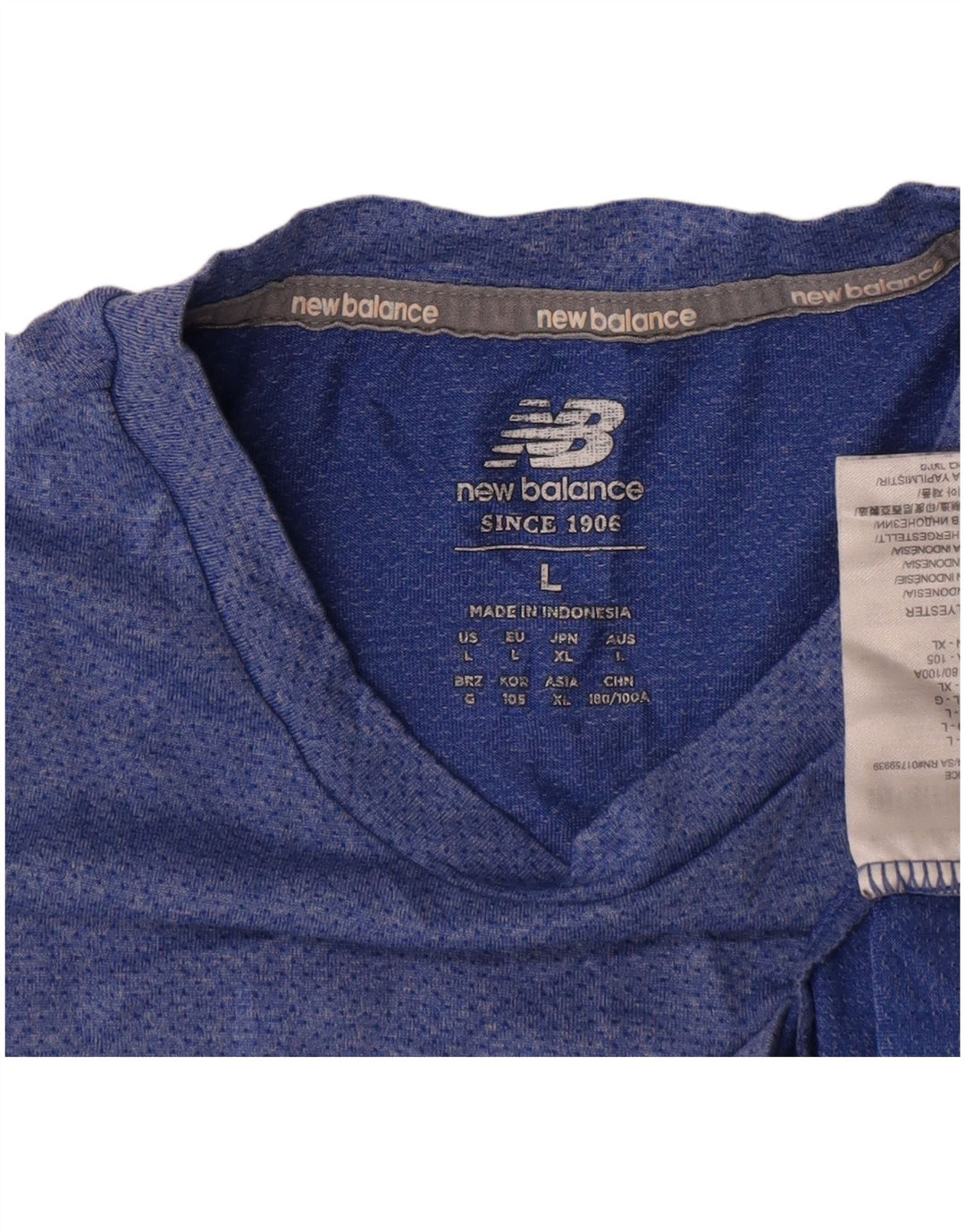 New Balance Herren T-Shirt Top Large Blau Polyester