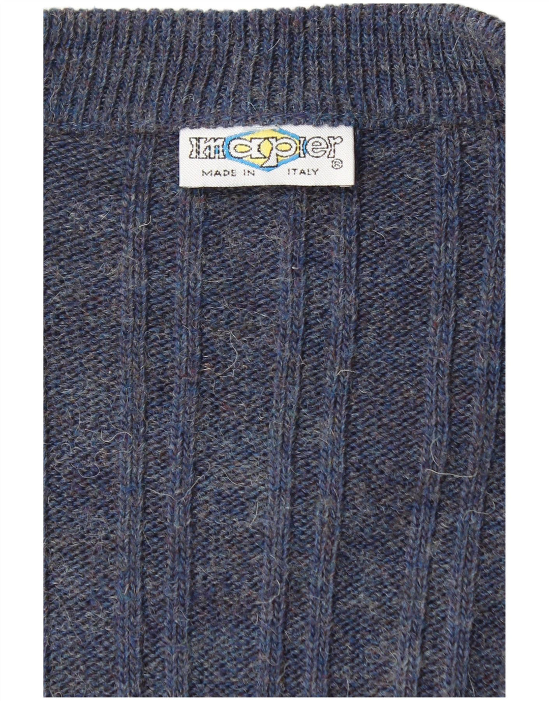 Imapier Herren-Strickjacke, groß, Marineblau meliert