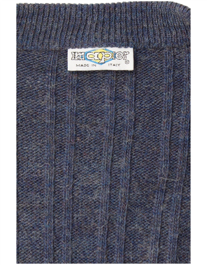 Imapier Herren-Strickjacke, groß, Marineblau meliert
