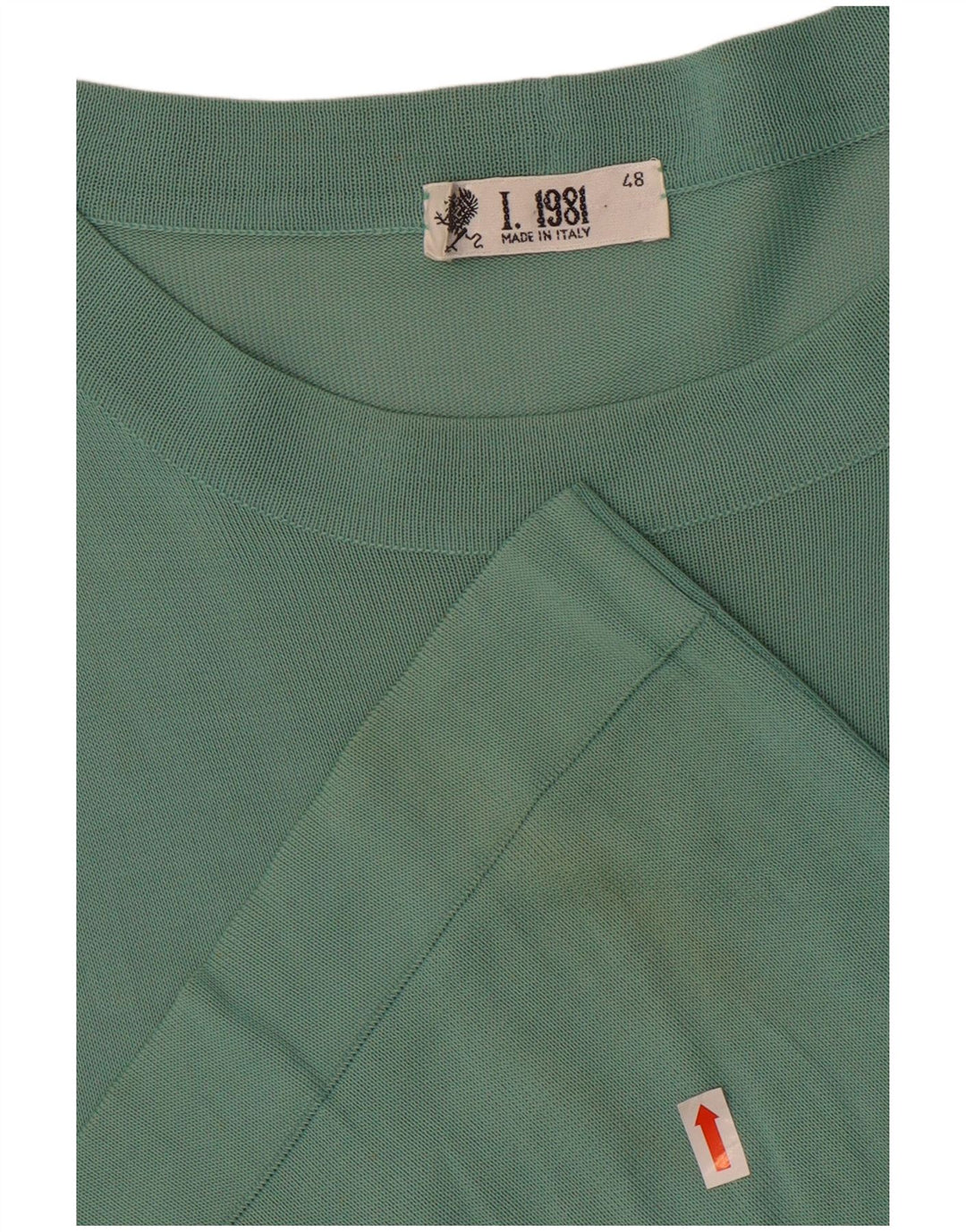 Vintage Herren T-Shirt Top IT 48 Mittelgrüne Viskose