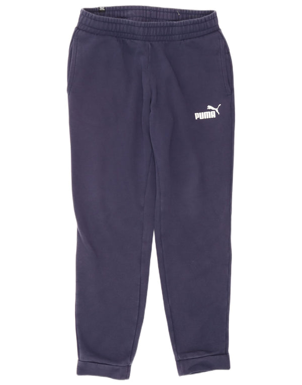 Puma Damen Trainingshose Jogger UK 12 Medium Marineblau Baumwolle