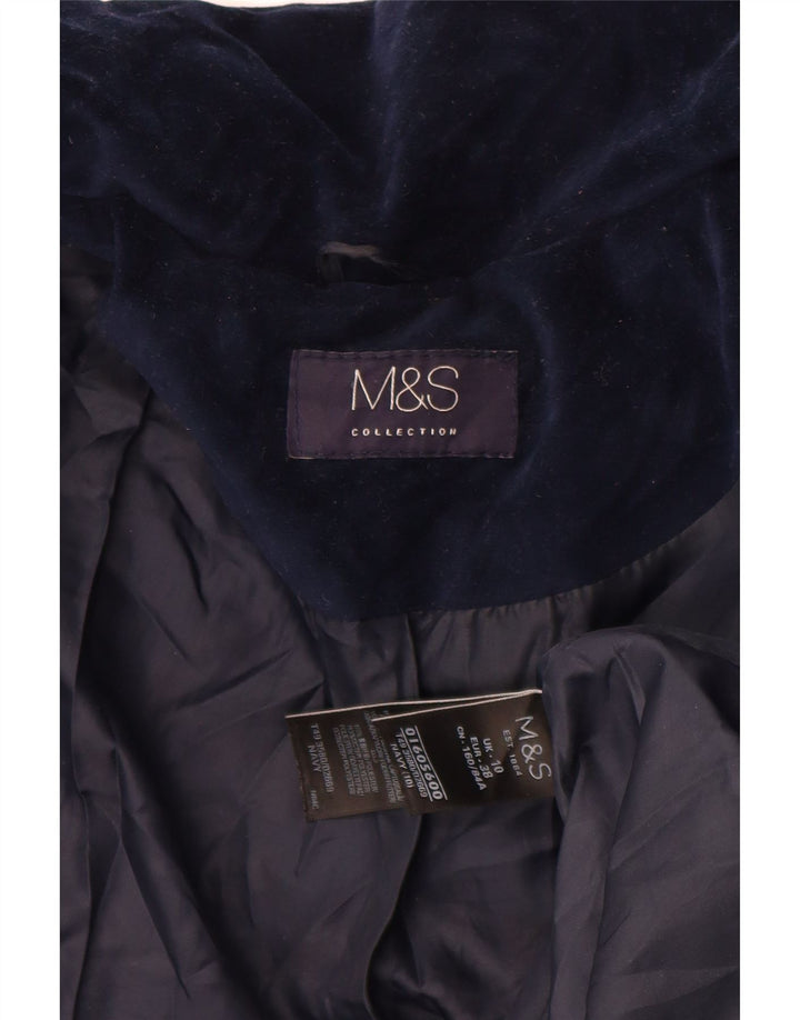 Marks & Spencer Damen Übergroße gepolsterte Veloursjacke UK 10 Small Marineblau