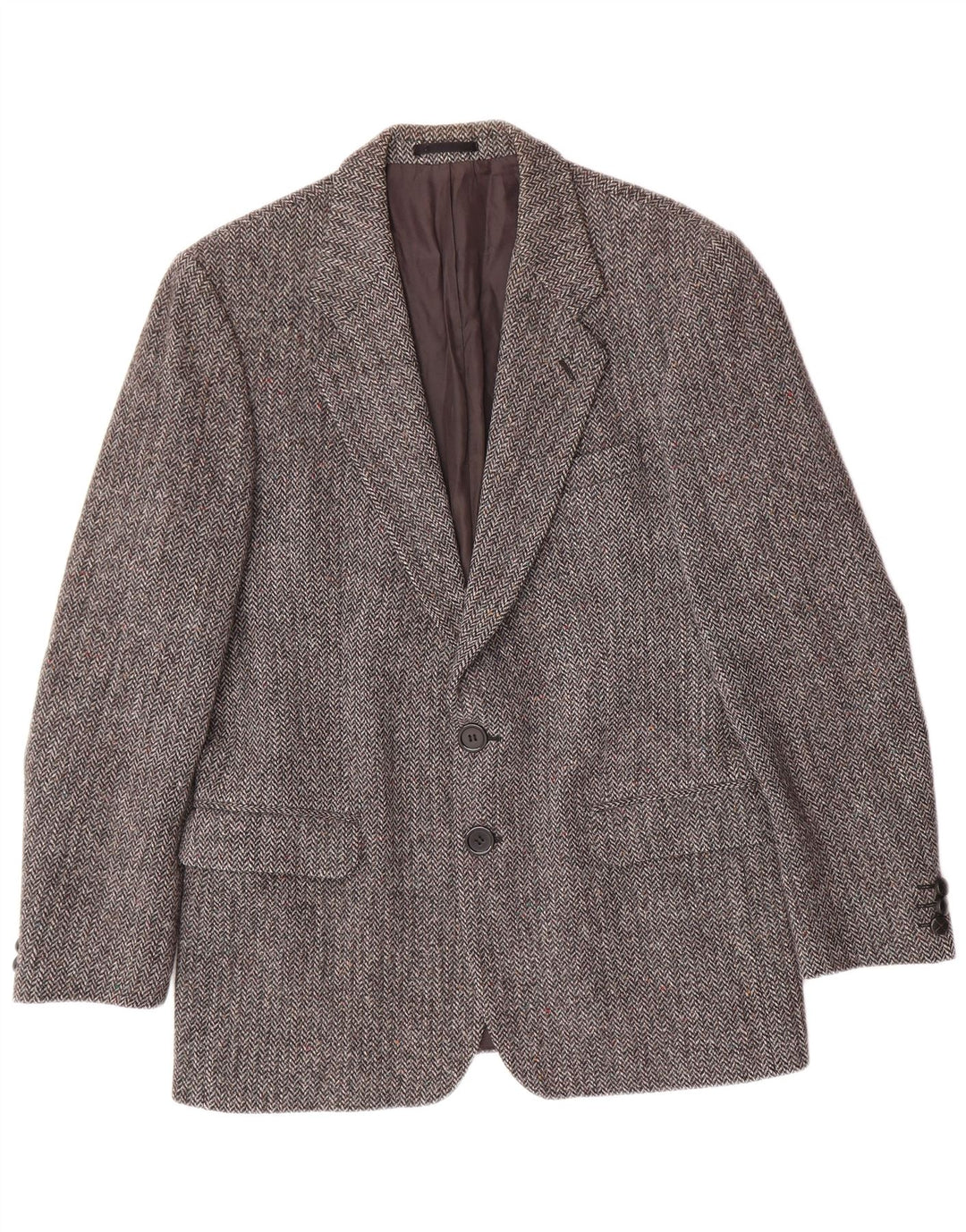 ST MICHAEL Herren Blazer Jacke UK 40 Large Grey Herringbone Classic