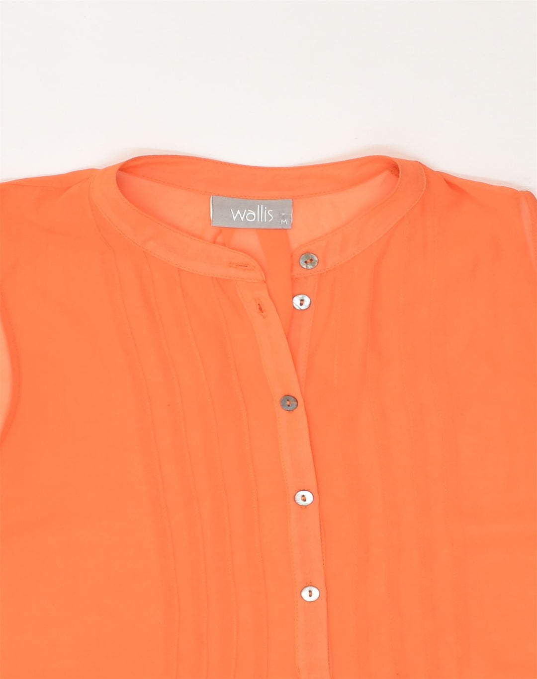 WALLIS Womens Sleeveless Pullover Shirt UK 14 Medium Orange | Vintage Wallis | Thrift | Second-Hand Wallis | Used Clothing | Messina Hembry 