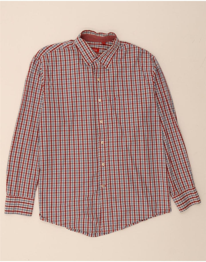 IZOD Mens Shirt Large Red Check Cotton Vintage Izod and Second-Hand Izod from Messina Hembry 