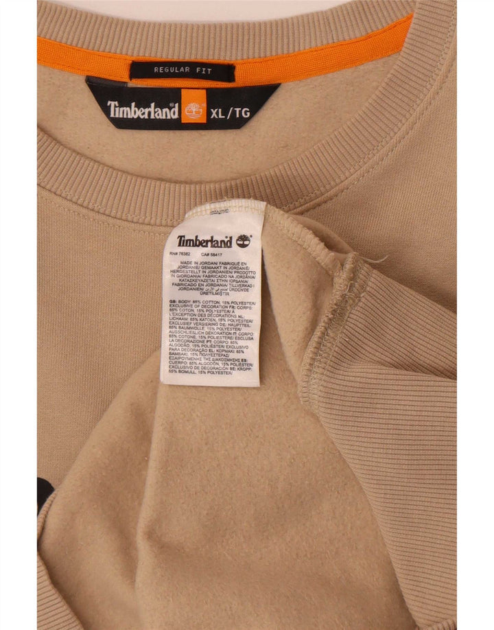 Timberland Herren Graphic Regular Fit Sweatshirt Pullover XL Beige Baumwolle