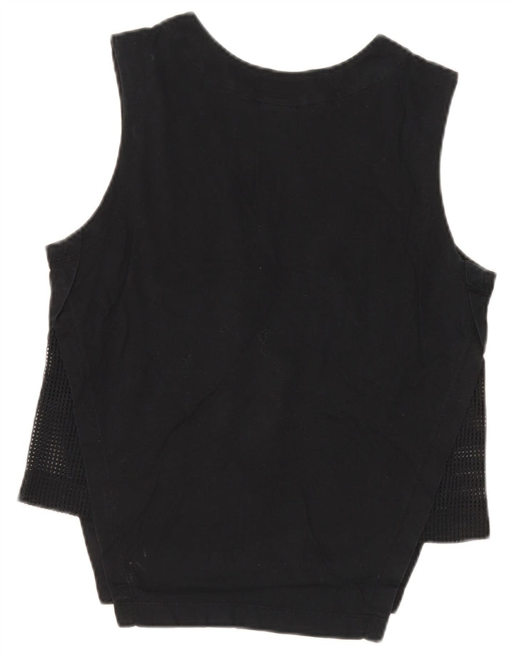 NIKE Damen Graphic Vest Top UK 10 Small Schwarz Synthetik
