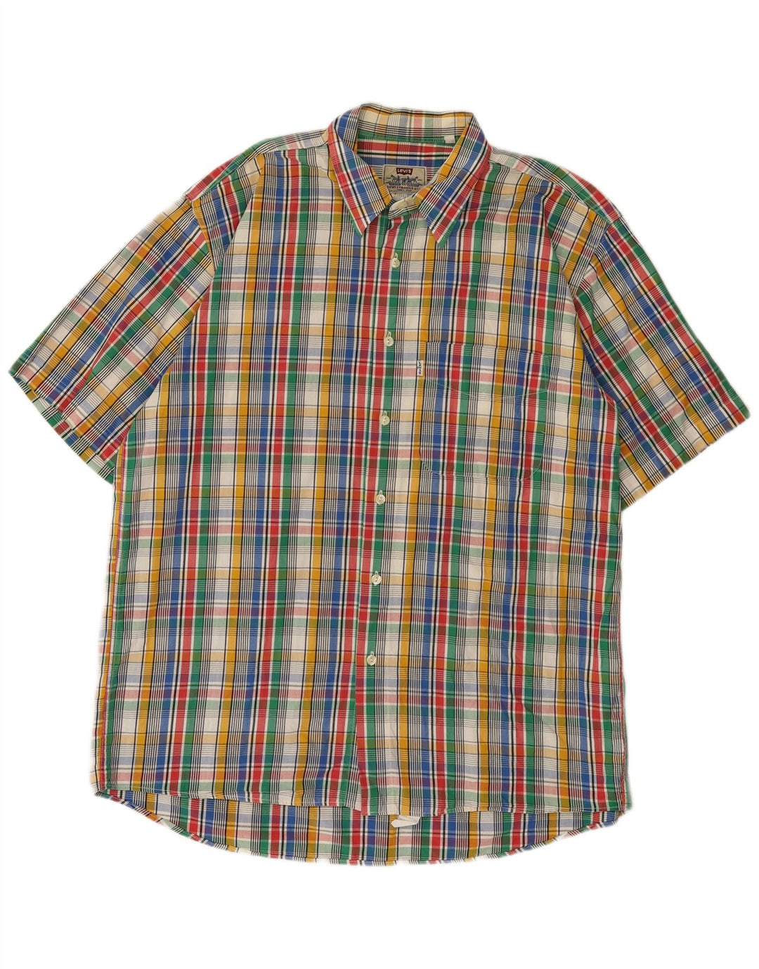 Levi's Herren-Kurzarmhemd XL aus mehrfarbig karierter Baumwolle