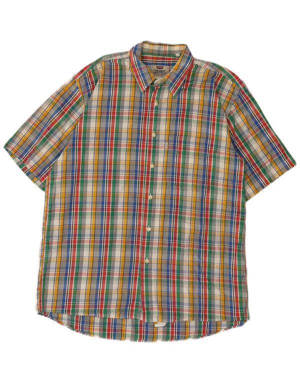 Levi's Herren-Kurzarmhemd XL aus mehrfarbig karierter Baumwolle