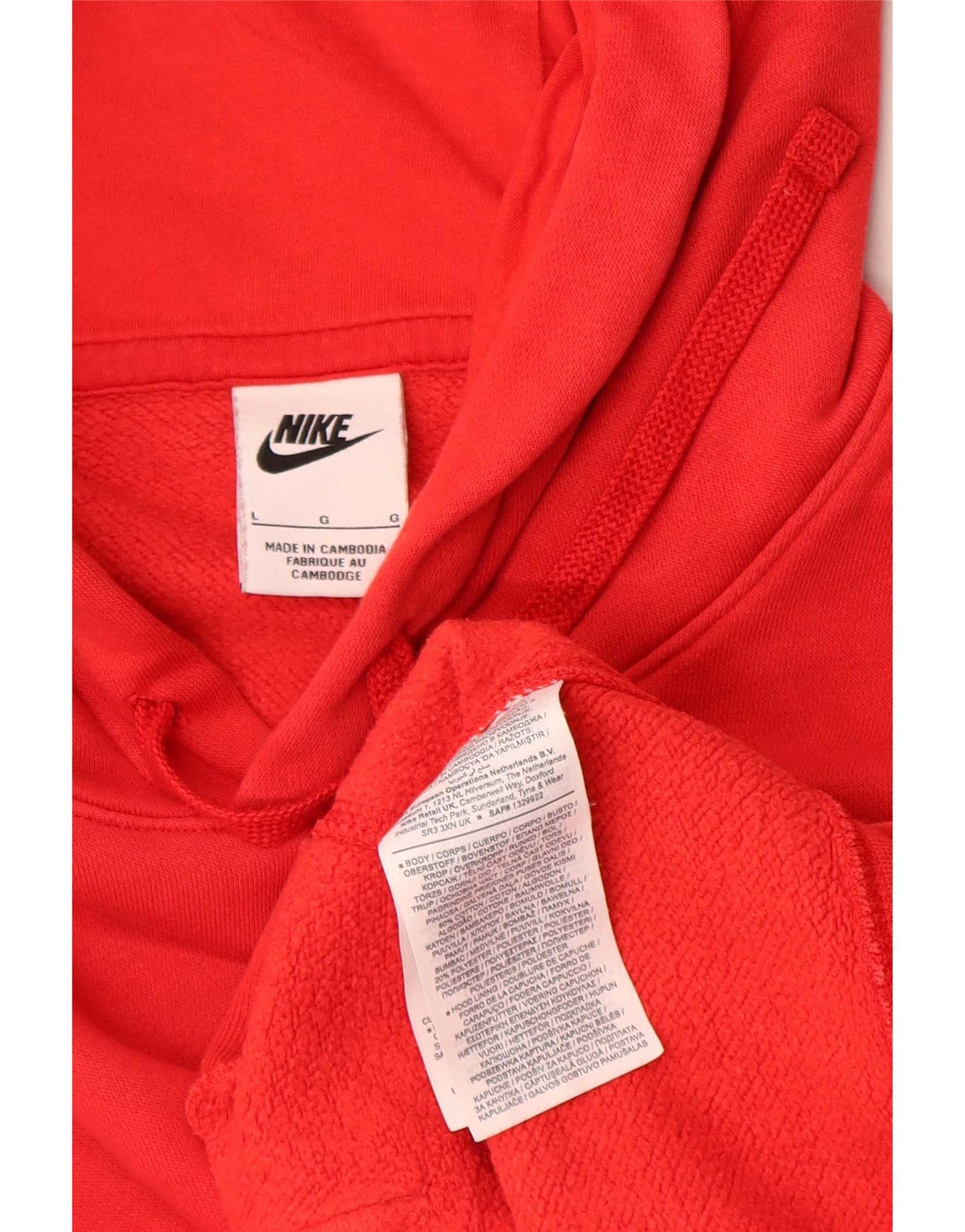 Nike Herren Kapuzenpullover, groß, aus roter Baumwolle