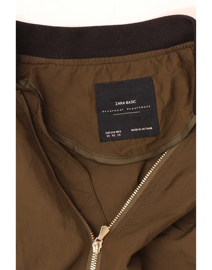 Zara Damen Übergroße Bomberjacke UK 6 XS Braun