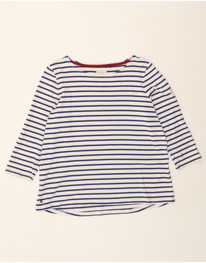 Joules Damen-Top, 3/4-Ärmel, UK 18, XL, weiß gestreift, Baumwolle