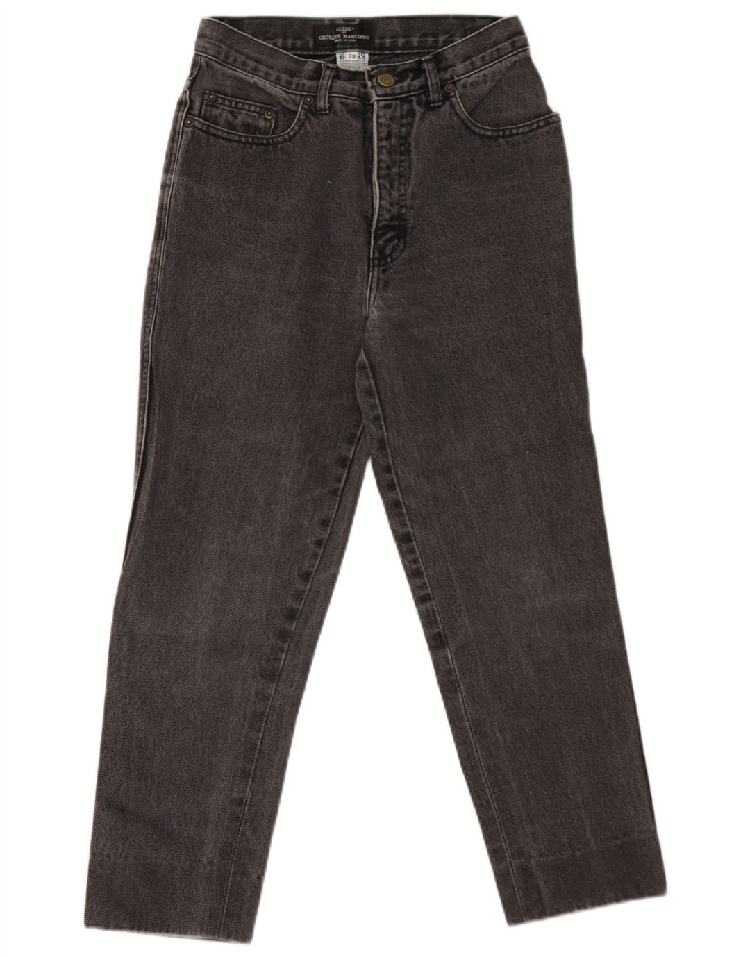 Guess Damen Tapered Jeans W29 L24 Schwarze Baumwolle