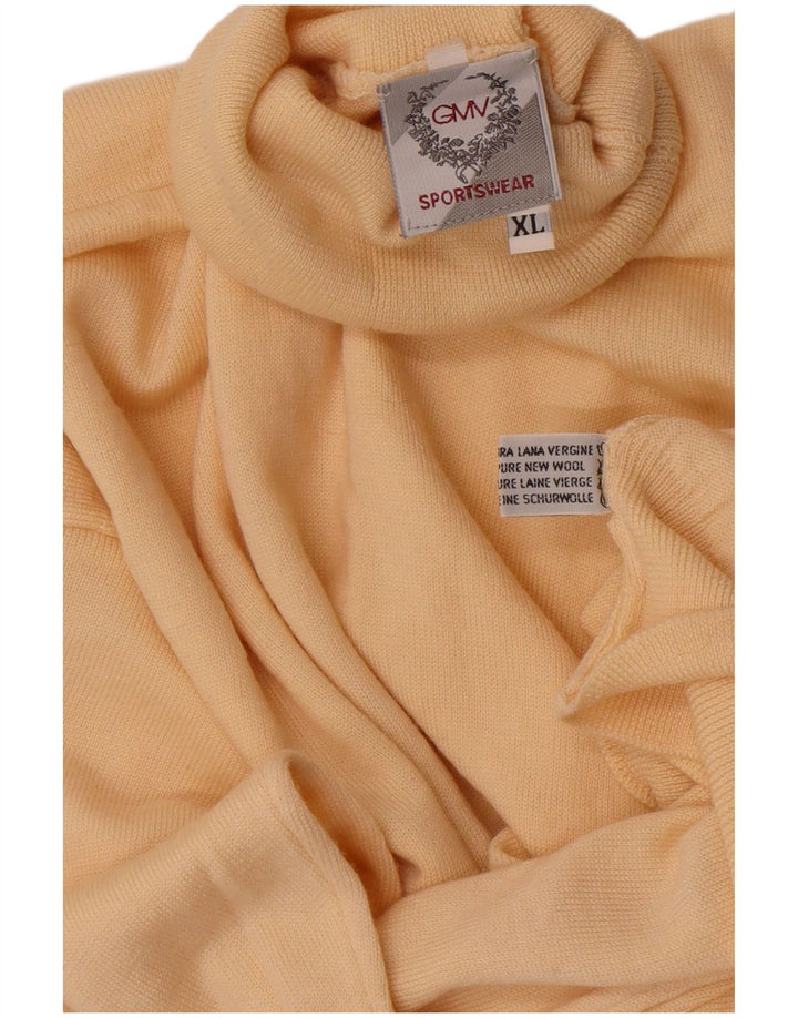 Vintage Herren Rollkragenpullover XL Beige Wolle
