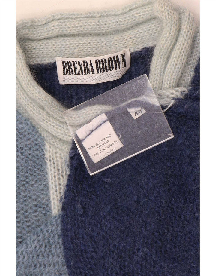 Vintage Damen Rollkragenpullover IT 44 Medium Navy Blue
