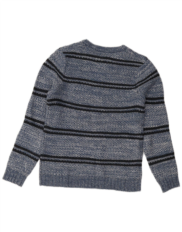 Jack & Jones Herren-Pullover mit Rundhalsausschnitt, groß, blau gestreift, Acryl
