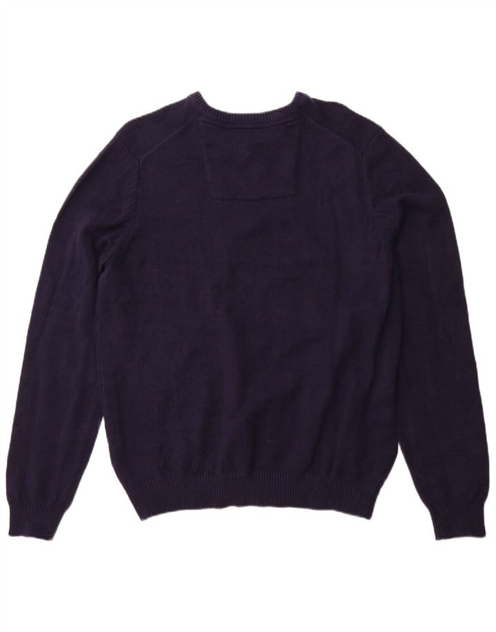 IZOD Herren-Pullover mit V-Ausschnitt, groß, marineblaue Baumwolle