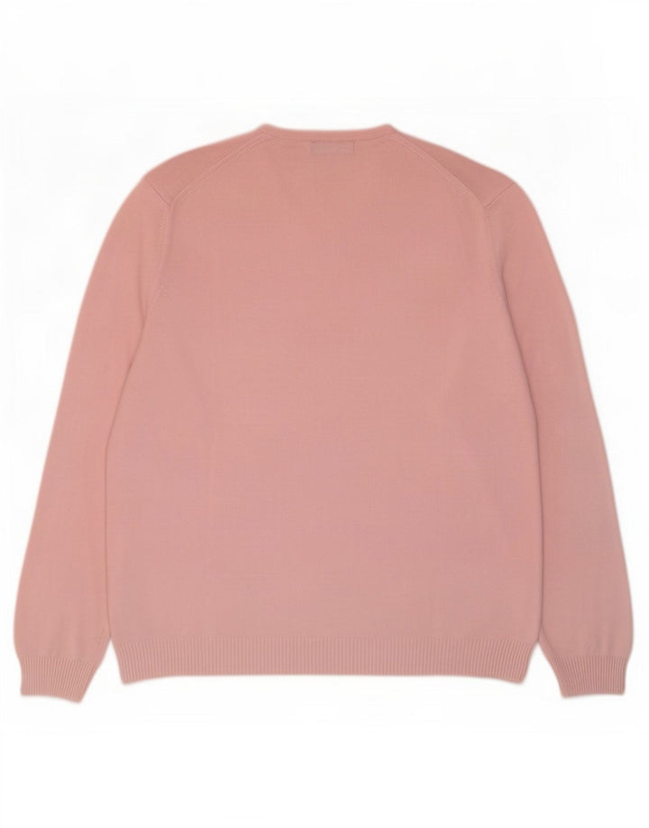 Zara Herren-Pullover mit V-Ausschnitt, Größe L, Rosa