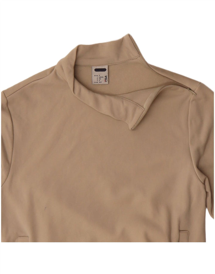 Fila Damen-Sweatshirt mit Reißverschluss am Hals, Gr. 10, Größe S, Beige